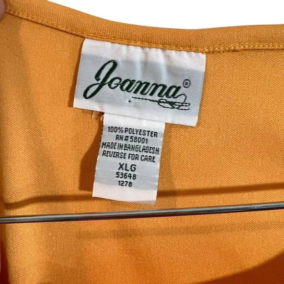 Joanna Two Piece Top Set Size XL Orange Floral Collared Cotton Polyester Blend - Picture 11 of 11